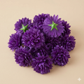 Purple Dahalia Artificial Flower (7 cm, Pack of 15, Single Flower)