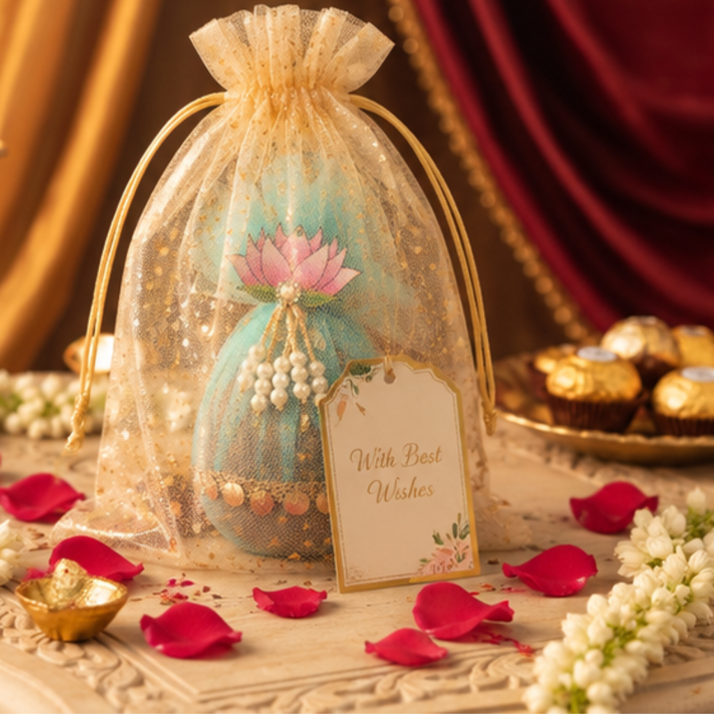 Lotus Decorative Nariyal for Pooja, Wedding & Kalash Decoration