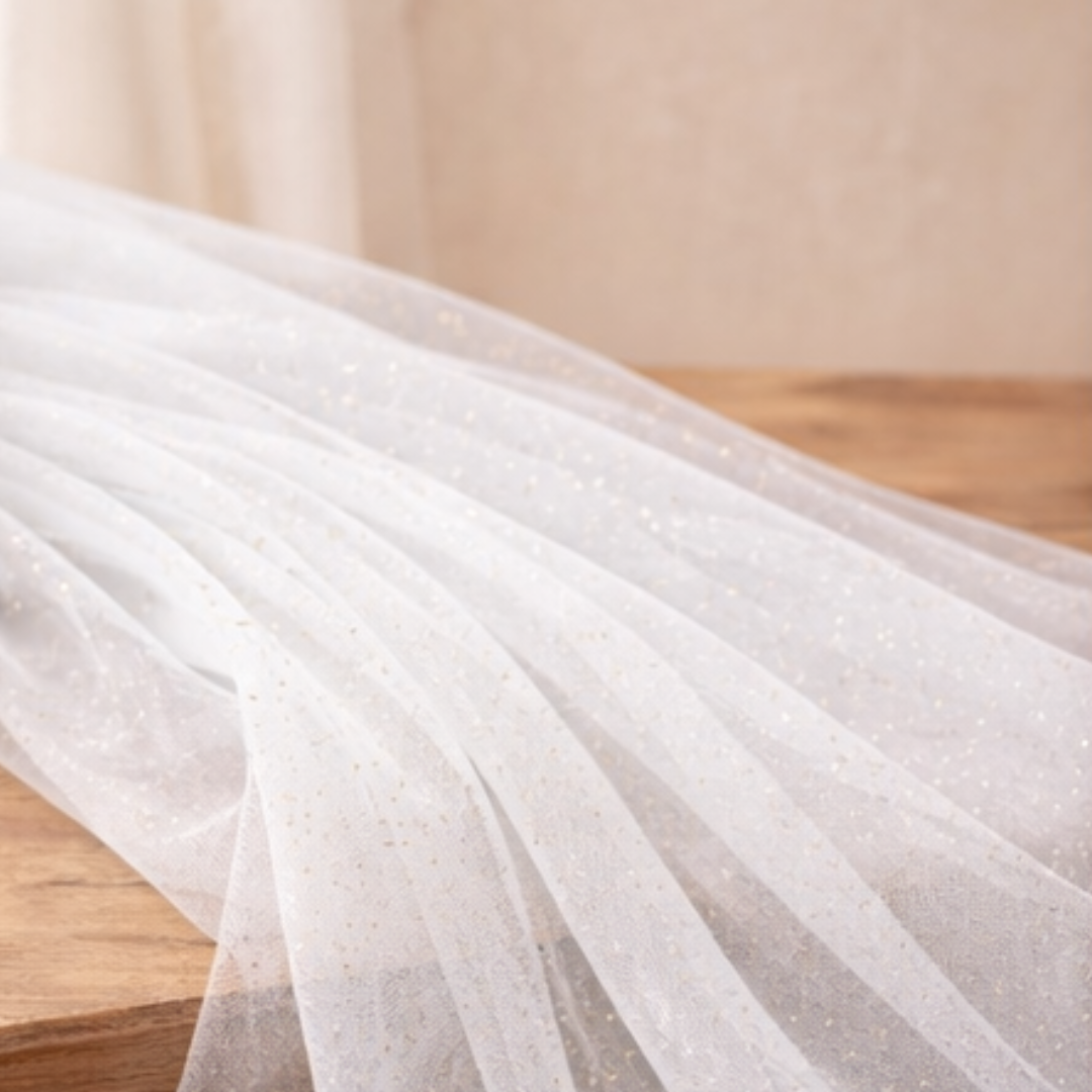 5 Meter Net White Dotted Cloth for decoration