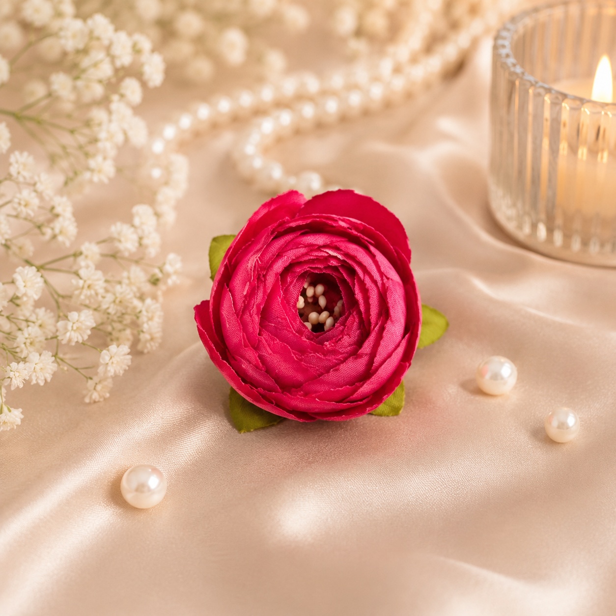 Artificial Dark Pink Peony Flower