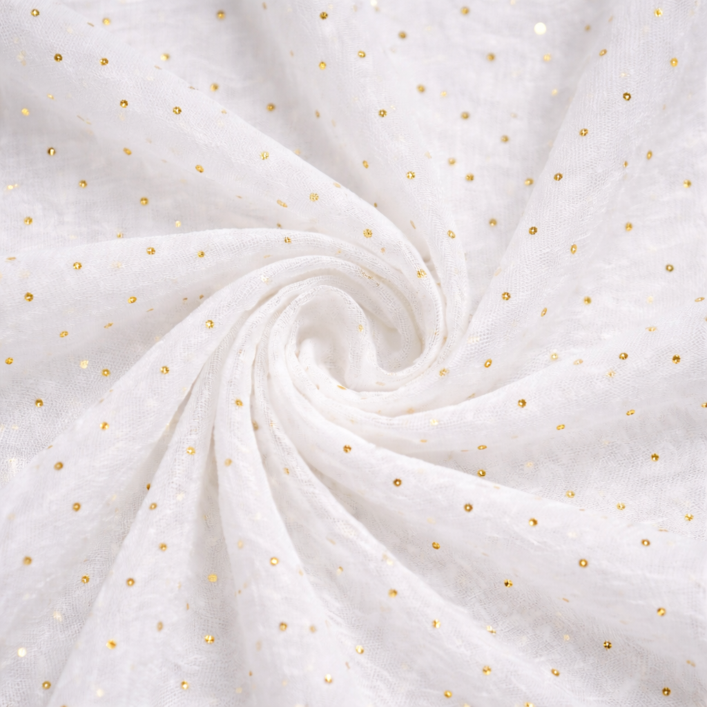 5 Meter Net White Dotted Cloth for decoration