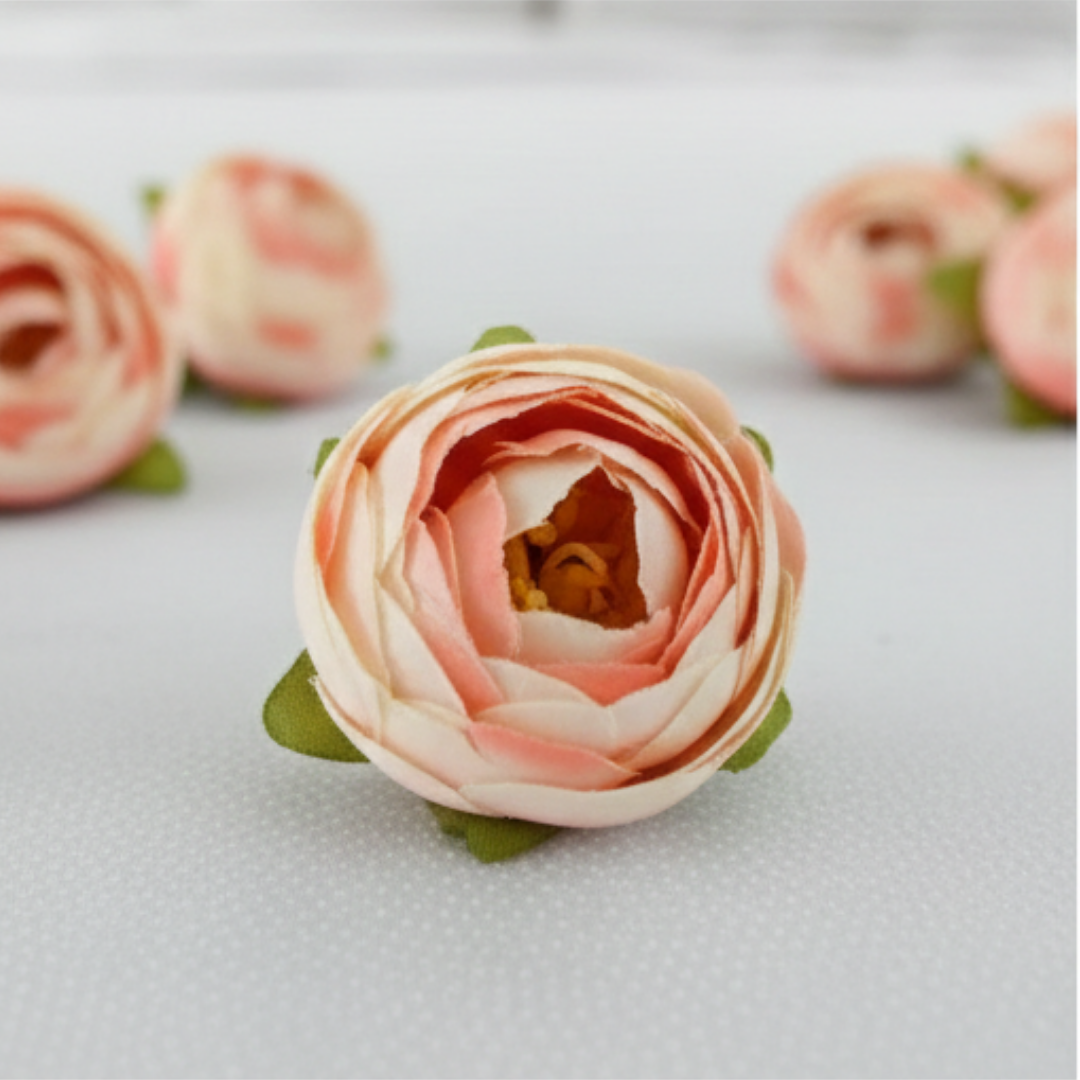 Artificial Peach Creame Peony Flower