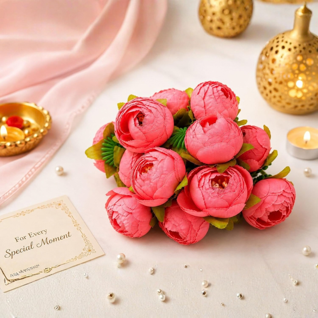 Artificial Coral Pink Peony Flower