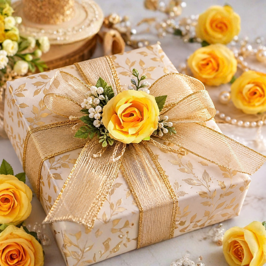Artificial Yellow Mini Rose Flower (4 cm, Pack of 12, Single Flower)