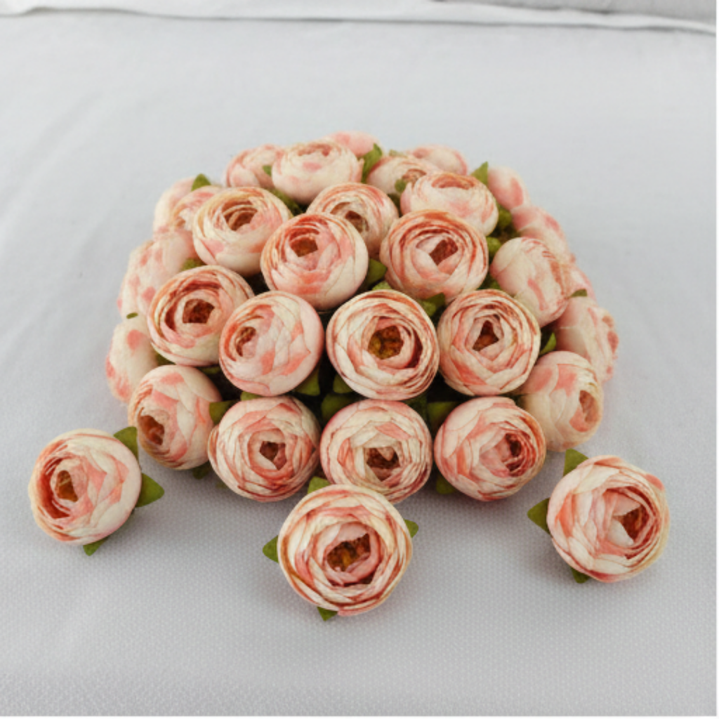 Artificial Peach Creame Peony Flower