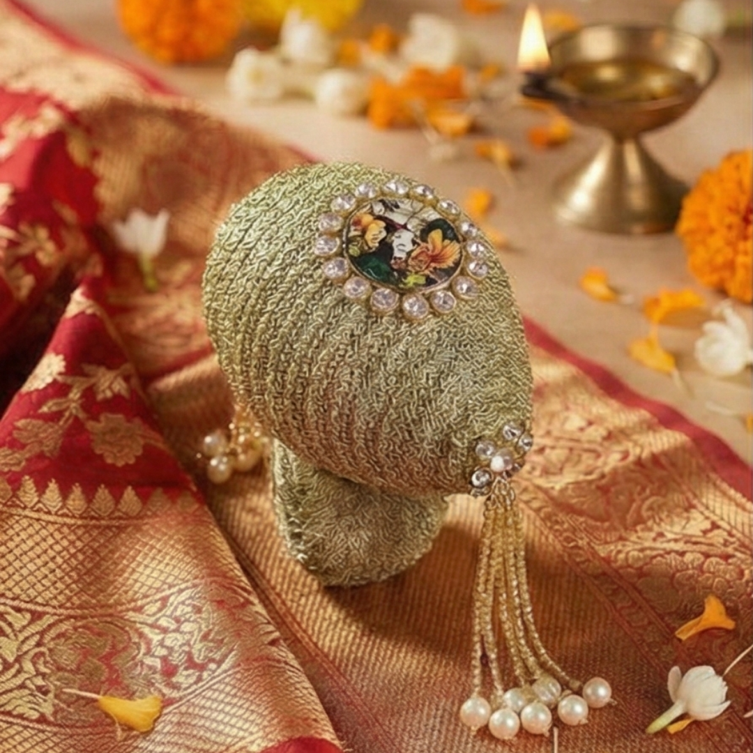Decorative Nariyal with Radha Krishna for Pooja, Wedding & Kalash Decoration