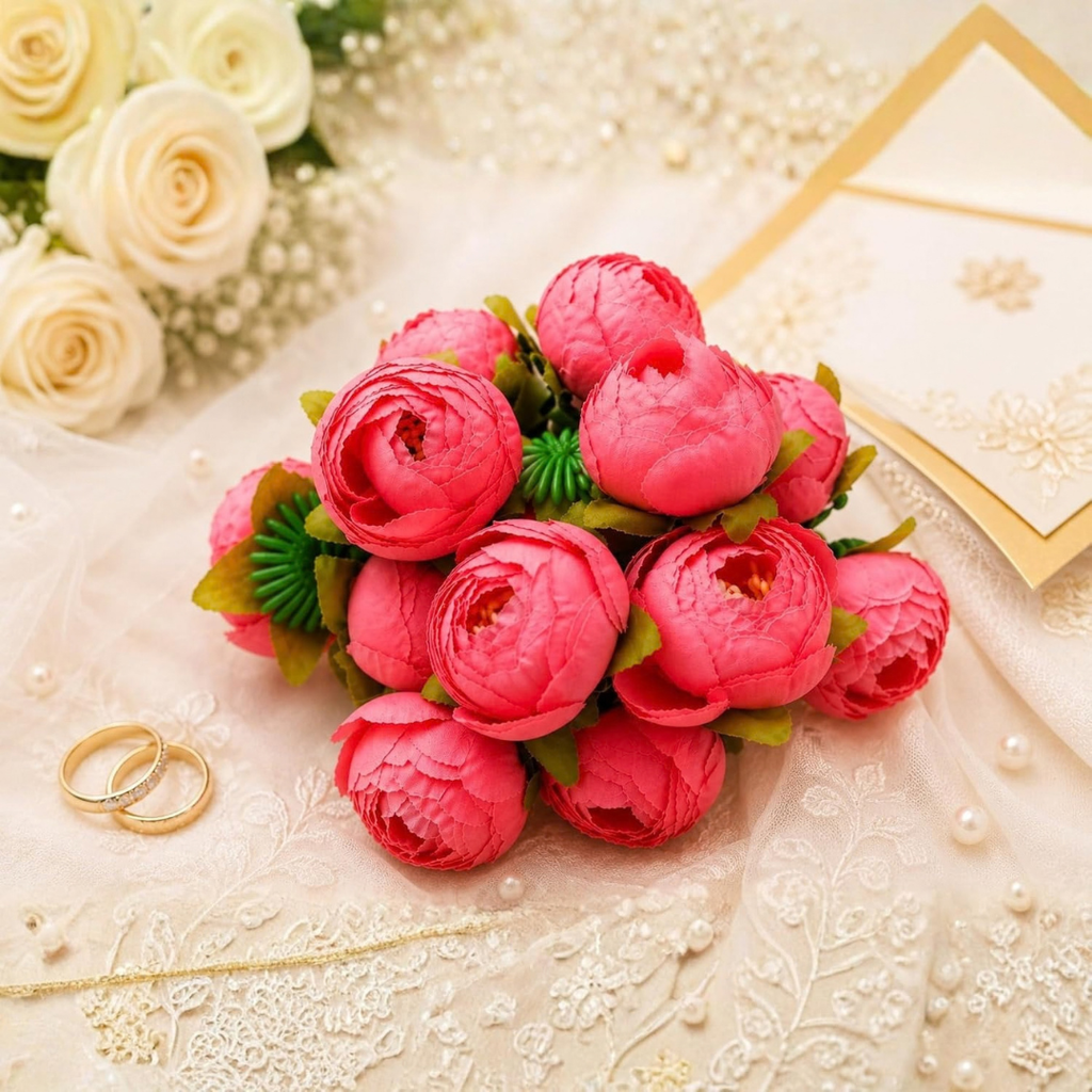 Artificial Coral Pink Peony Flower
