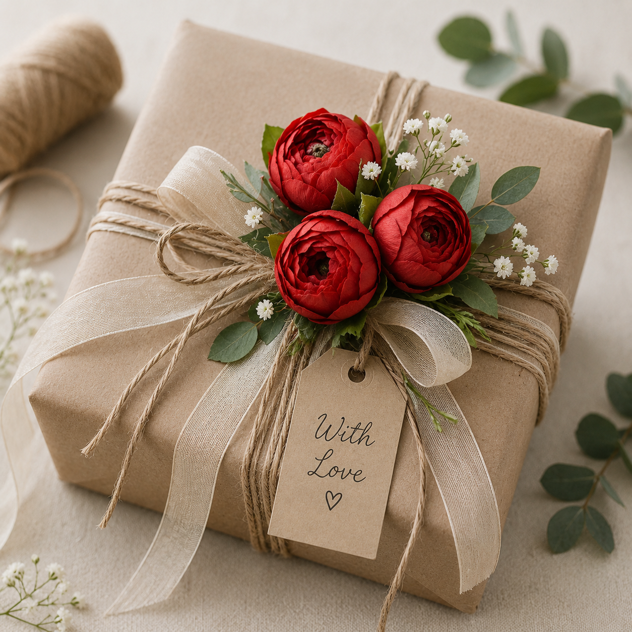 Artificial Red Peony Flower