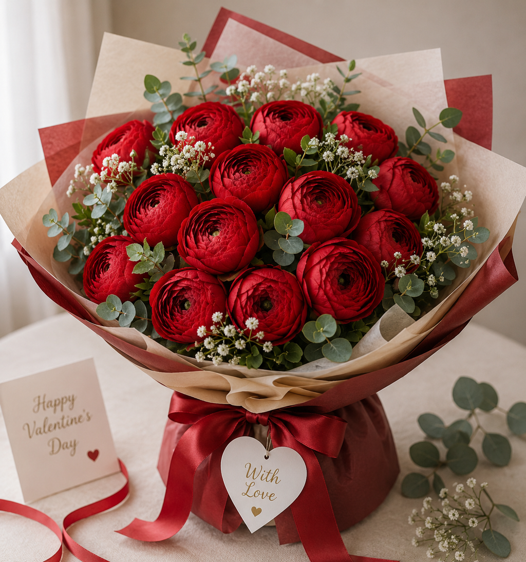 Artificial Red Peony Flower