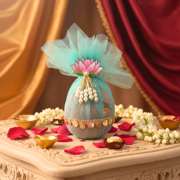 Lotus Decorative Nariyal for Pooja, Wedding & Kalash Decoration