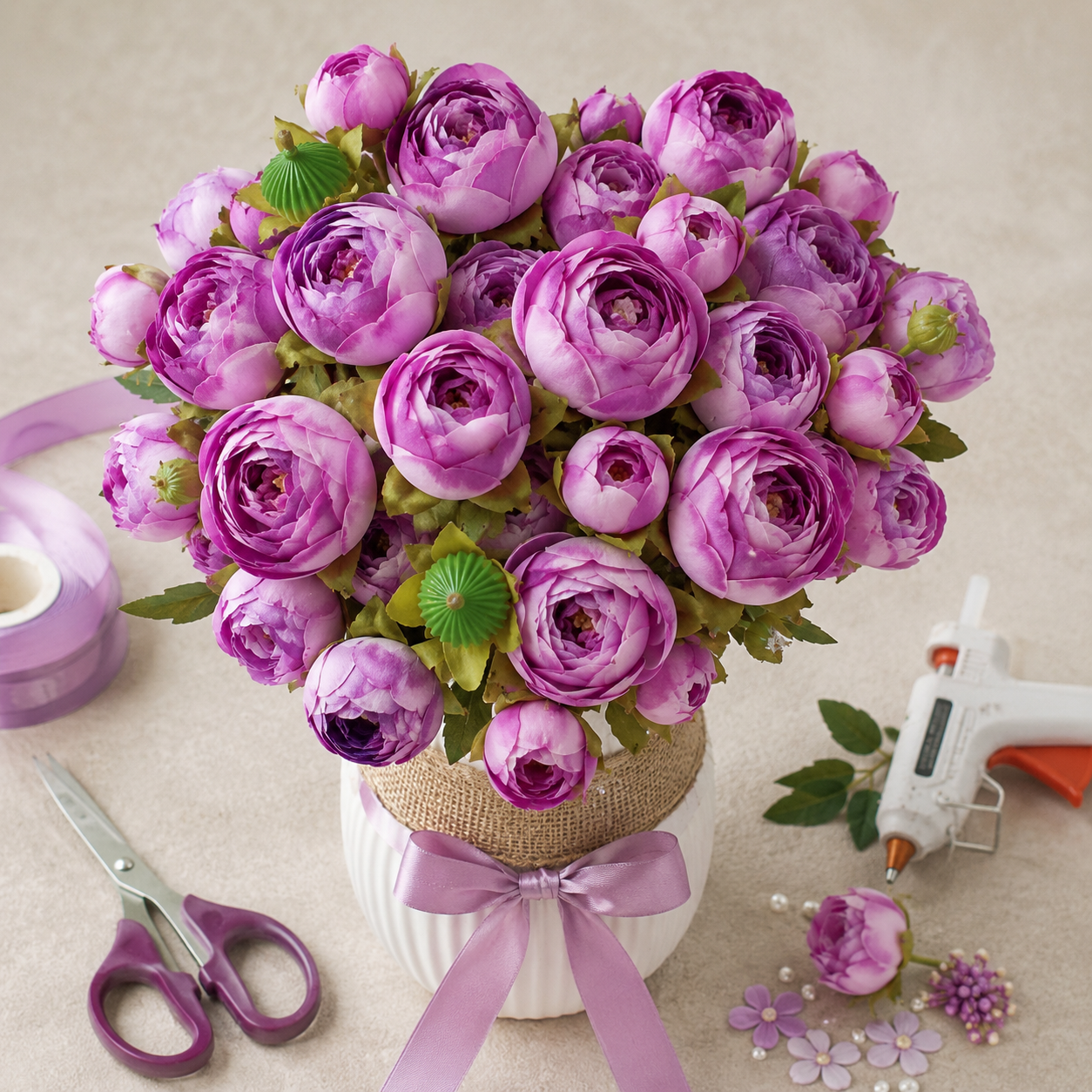 Artificial Purple Peony Flower