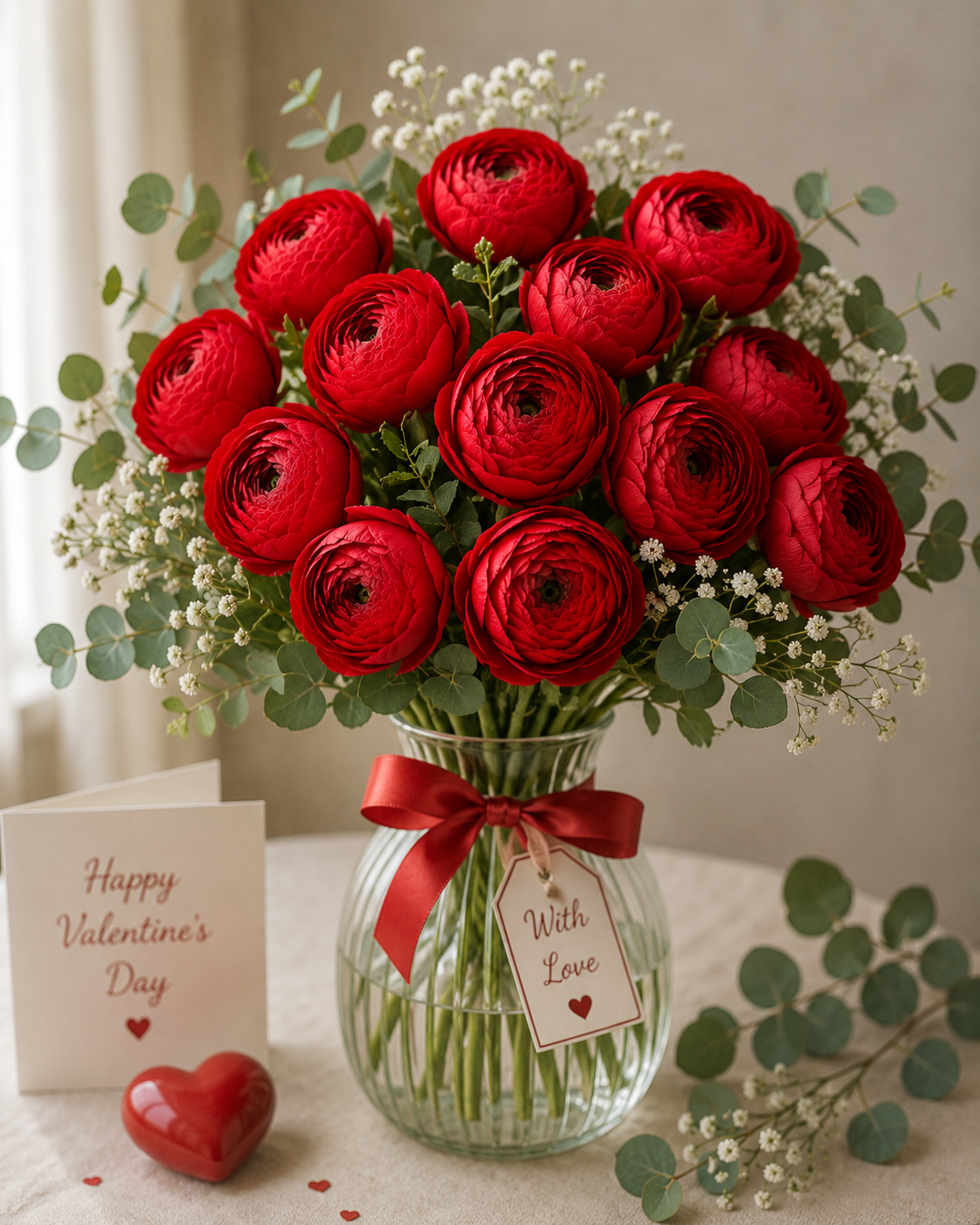 Artificial Red Peony Flower