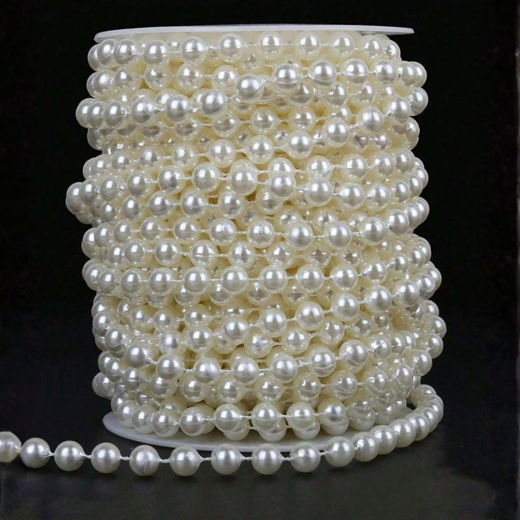 6mm Moti Pearl Beaded Chain – 5 Meter Roll