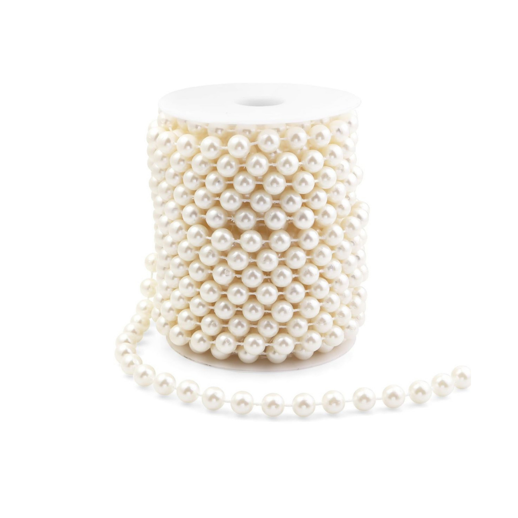 6mm Moti Pearl Beaded Chain – 5 Meter Roll