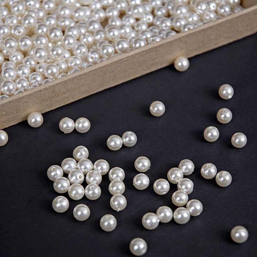 Premium 6mm (1000 Pcs)  Pearl Beads for Craft and DIY