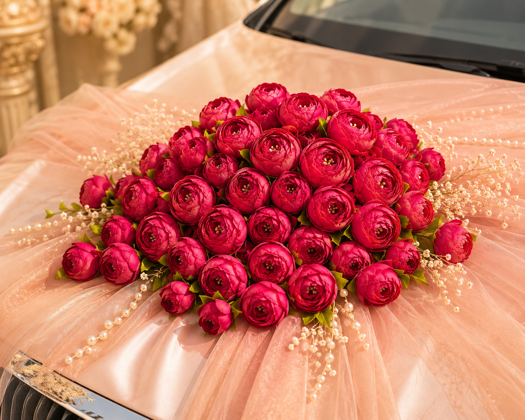 Artificial Dark Pink Peony Flower