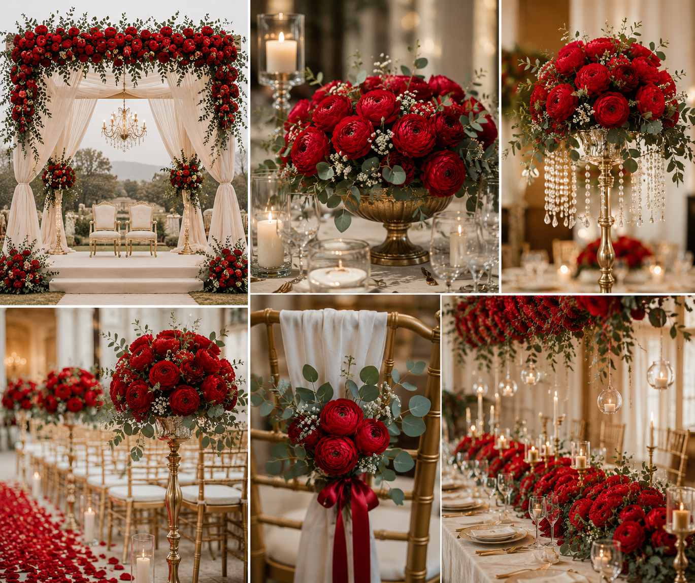 Artificial Red Peony Flower