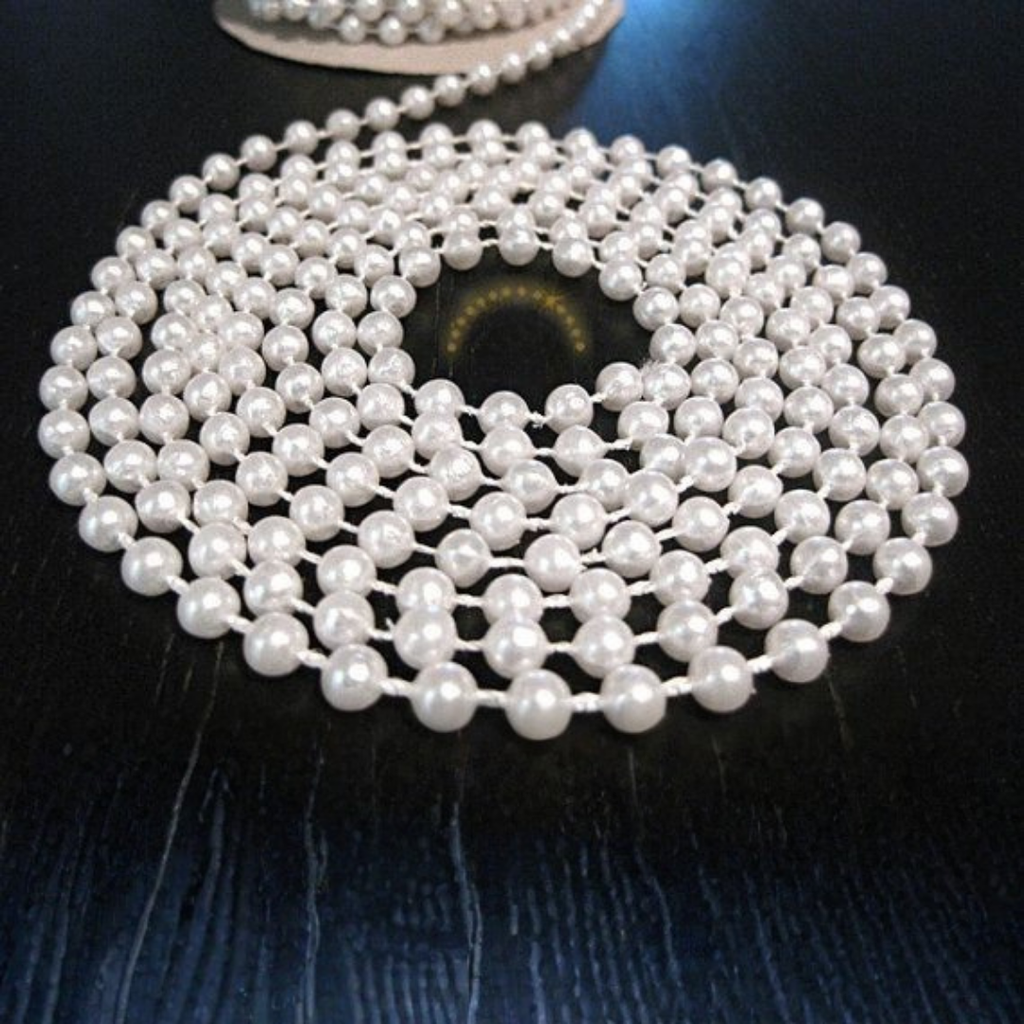 8mm Moti Pearl Beaded Chain – 5 Meter Roll