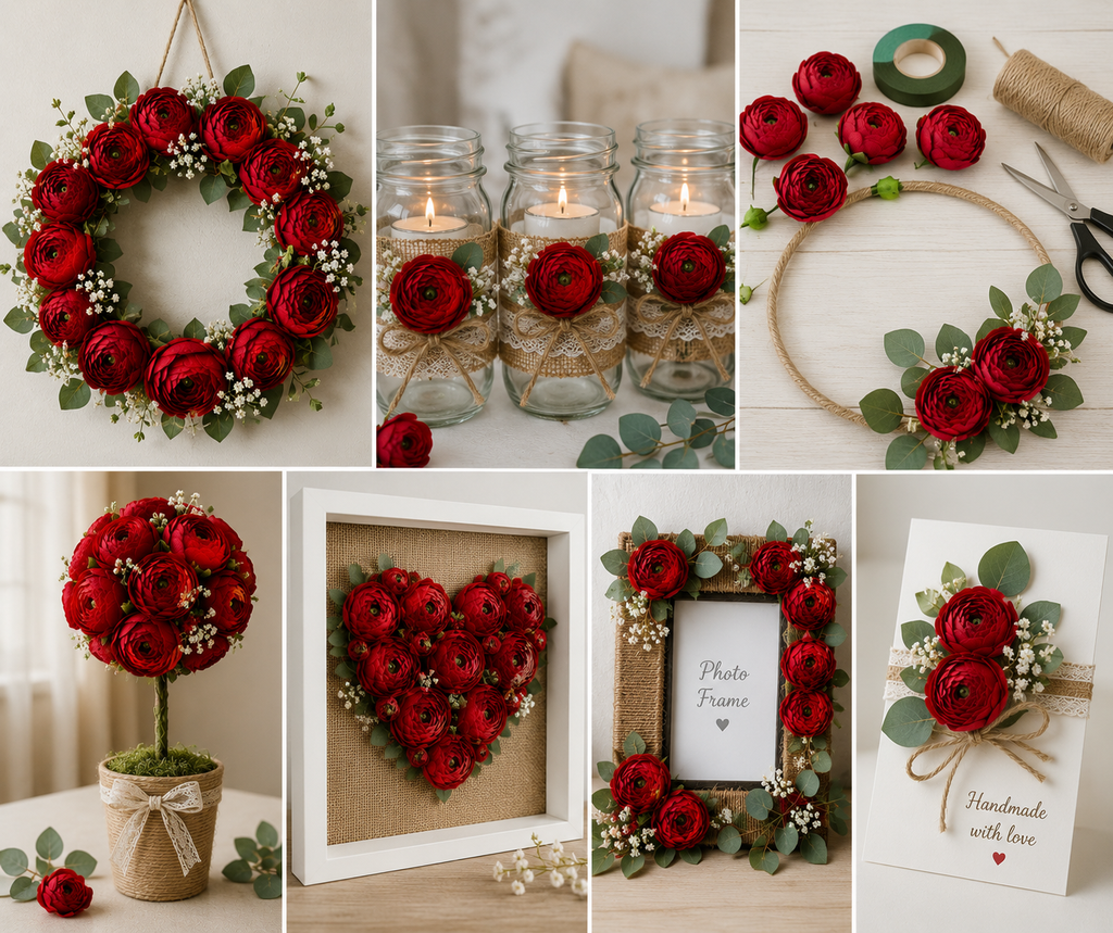 Artificial Red Peony Flower