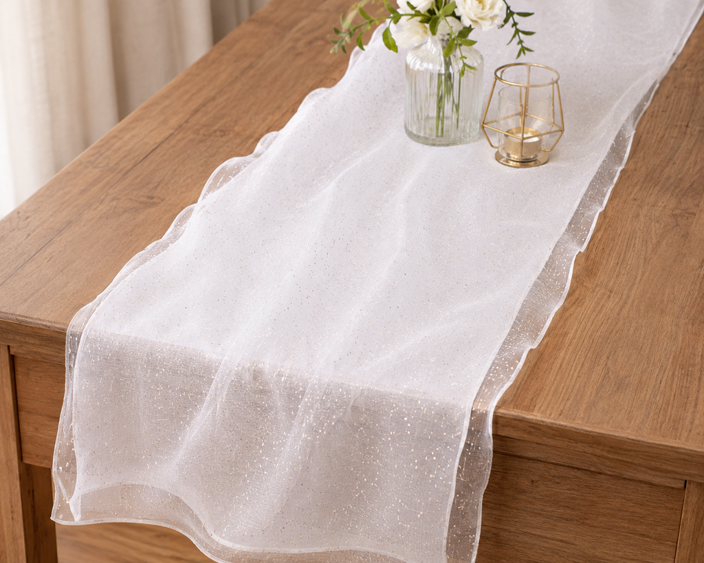 5 Meter Net White Dotted Cloth for decoration