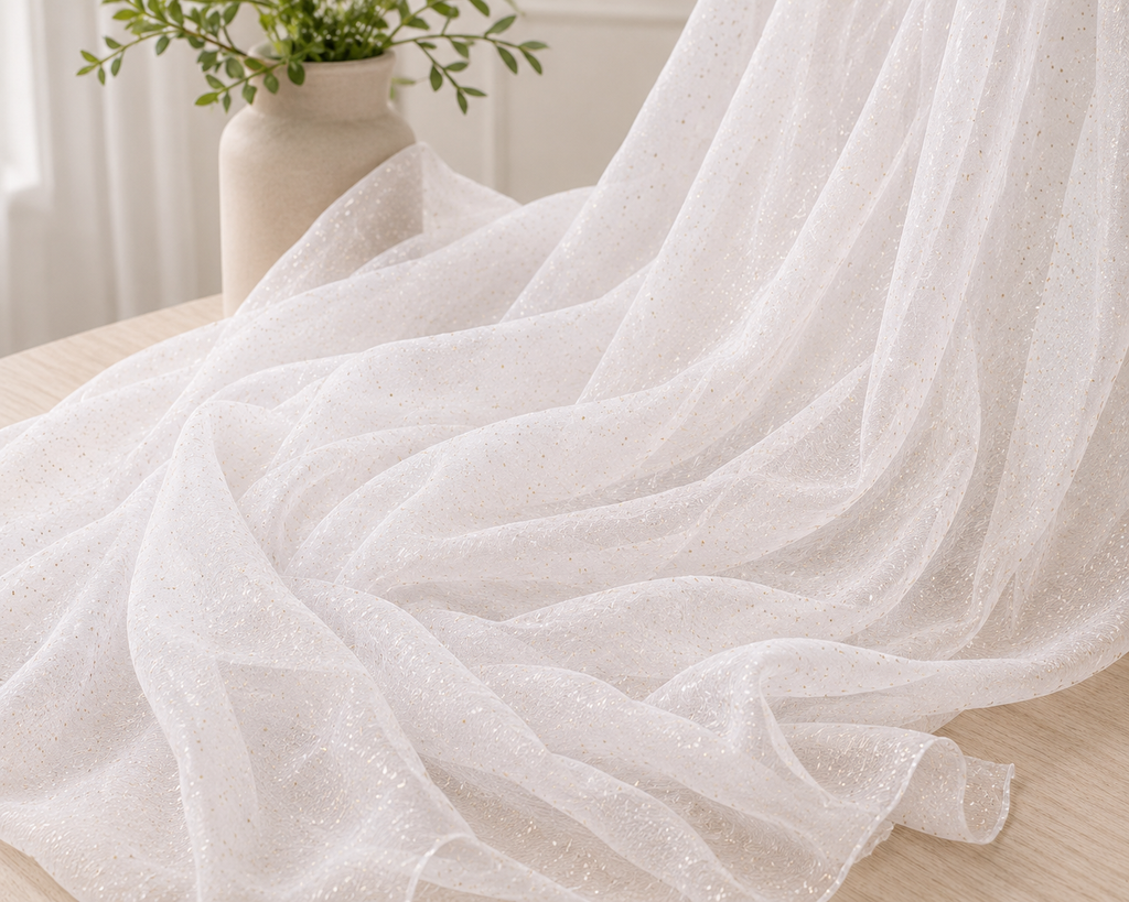 5 Meter Net White Dotted Cloth for decoration