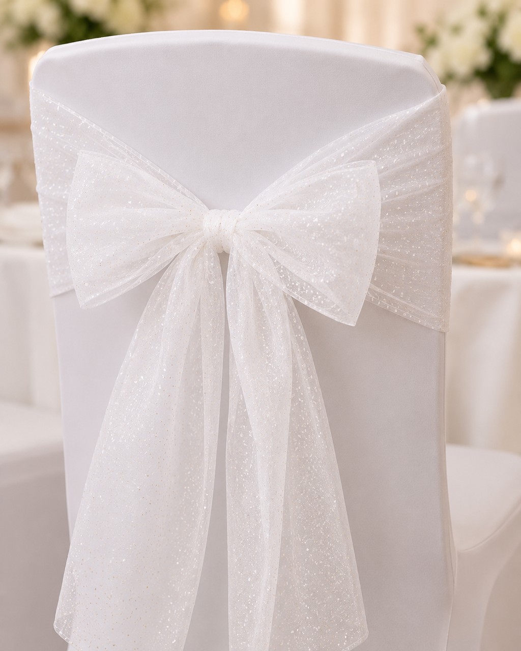 5 Meter Net White Dotted Cloth for decoration