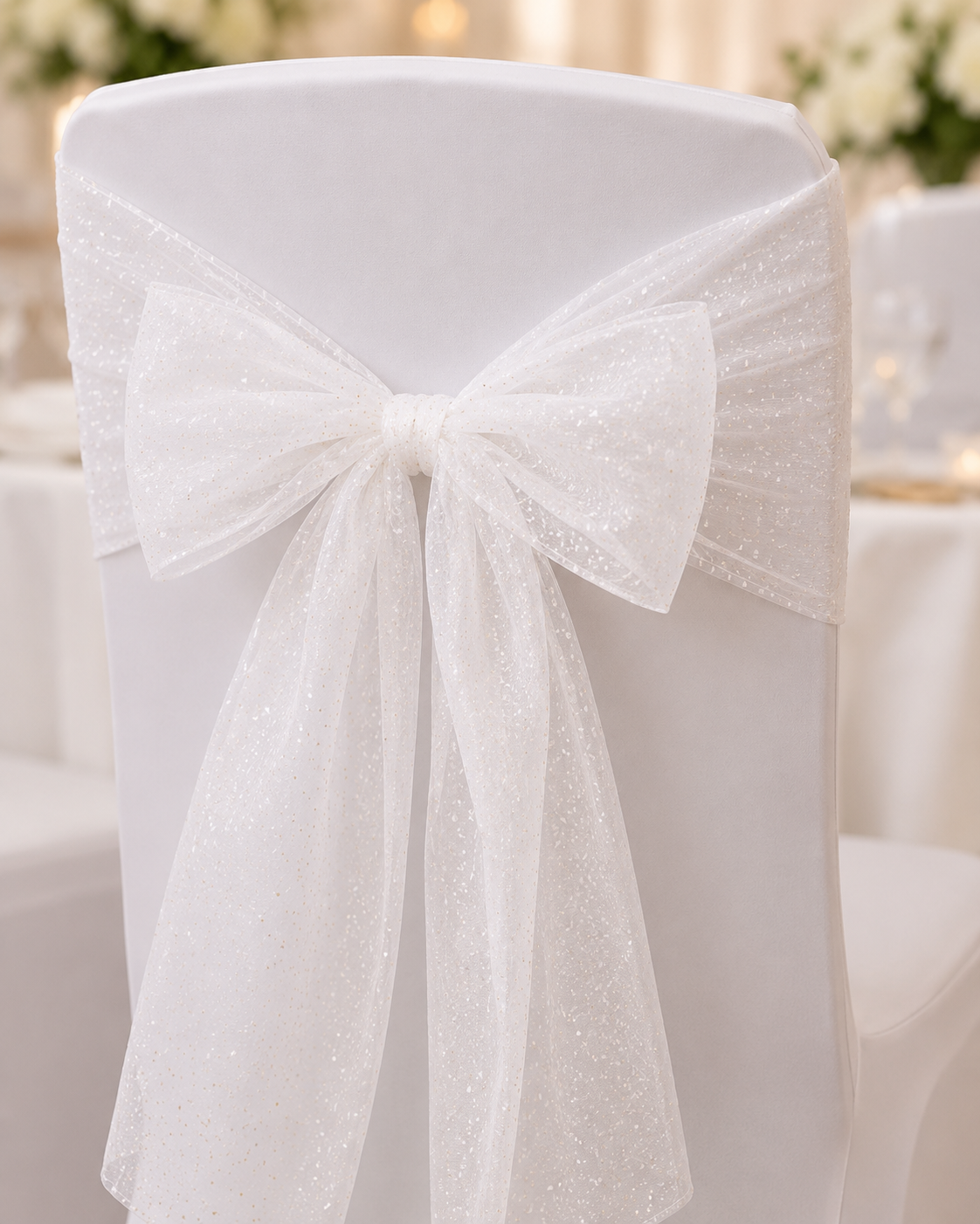 5 Meter Net White Dotted Cloth for decoration