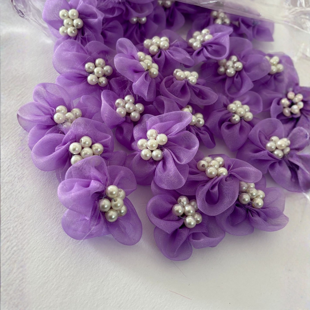 Purple Organza Flower for Home Décor, Wedding & Gift Decoration