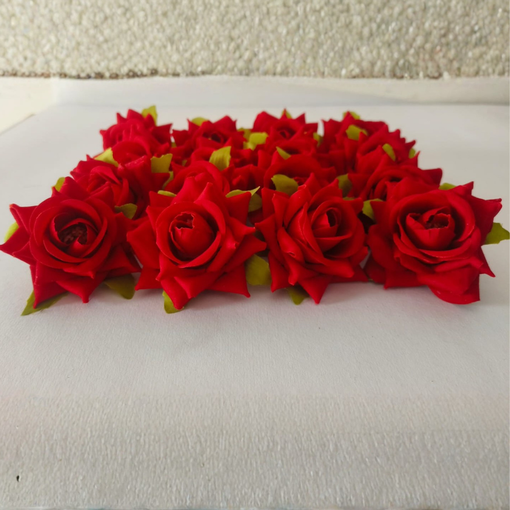 Artificial Red Velvet Rose Flower for Home Décor, Wedding & Gifting