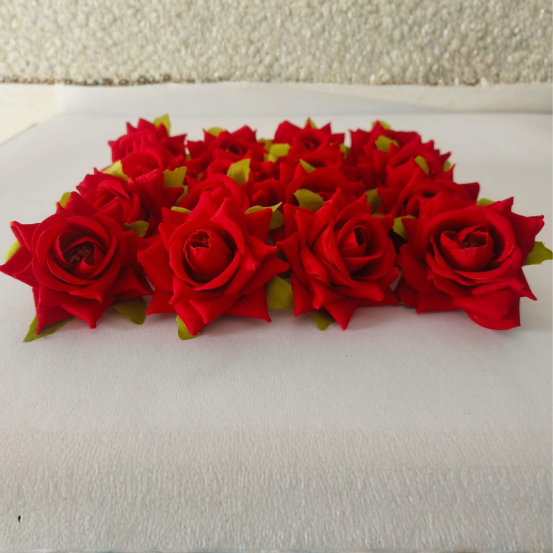 Artificial Red Velvet Rose Flower for Home Décor, Wedding & Gifting