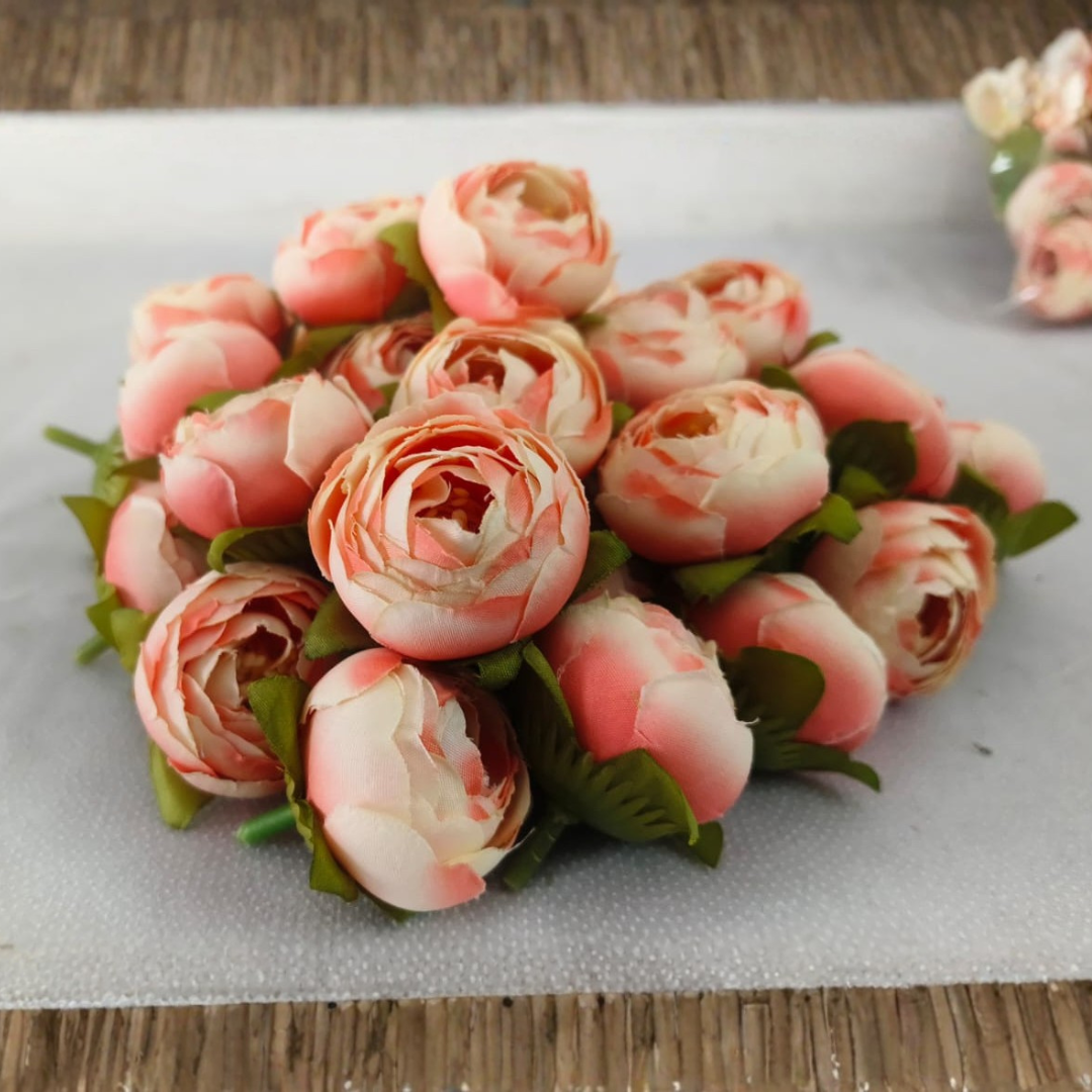 Artificial Peach Creame Peony Flower