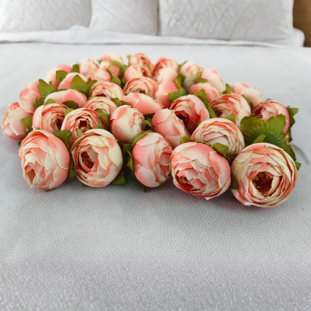 Artificial Peach Creame Peony Flower