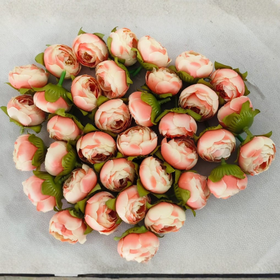 Artificial Peach Creame Peony Flower