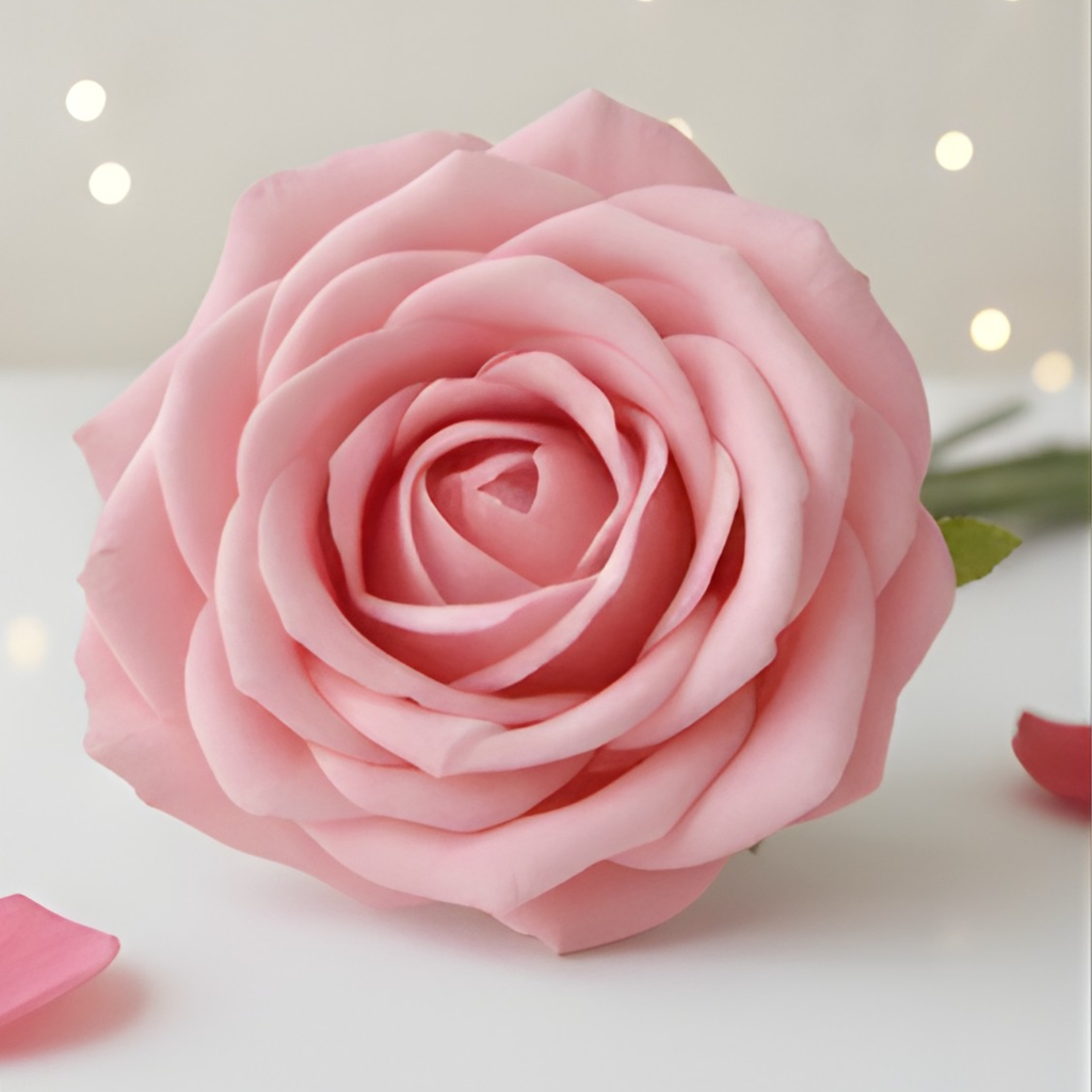 Pink Artificial Rose Flower (7 cm, Pack of 15, Single Flower)