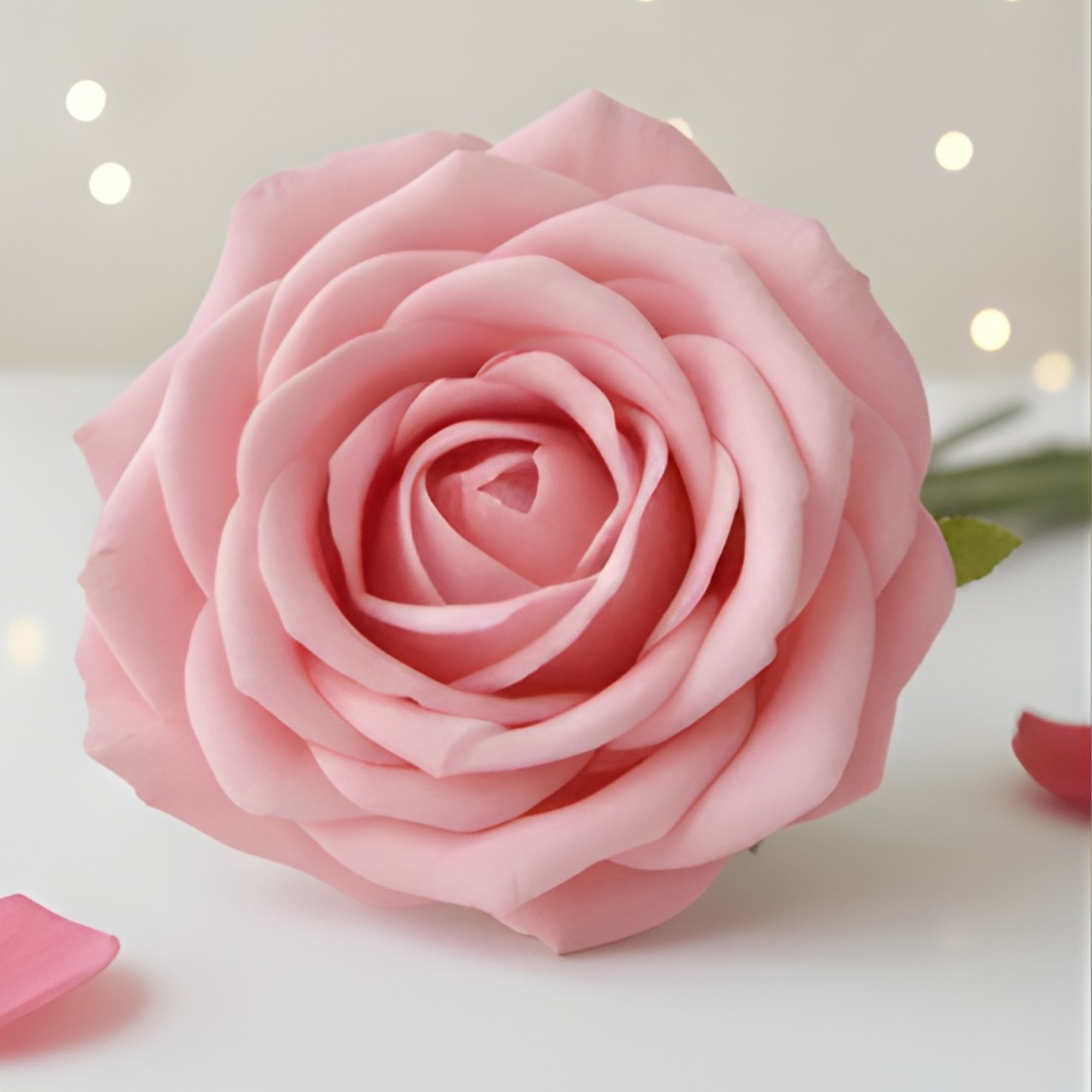 Pink Artificial Rose Flower (7 cm, Pack of 15, Single Flower)