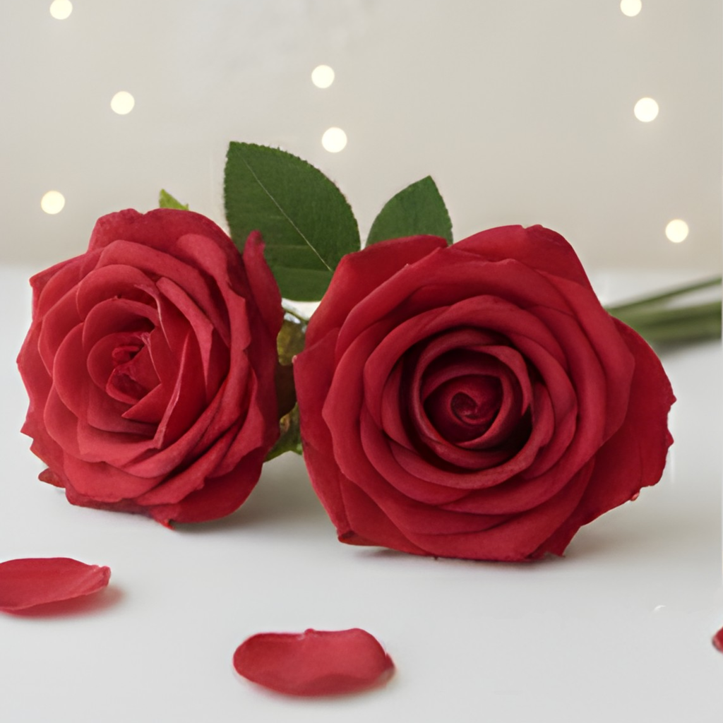 Red Artificial Rose Flower (7 cm, Pack of 15, Single Flower)