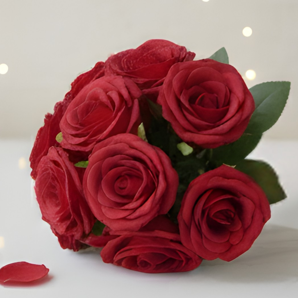 Red Artificial Rose Flower (7 cm, Pack of 15, Single Flower)