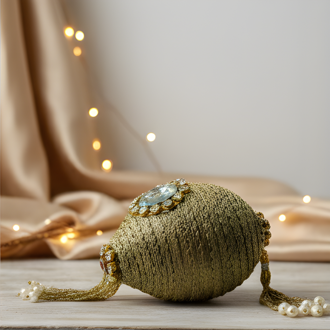 Decorative Nariyal with Radha Krishna for Pooja, Wedding & Kalash Decoration