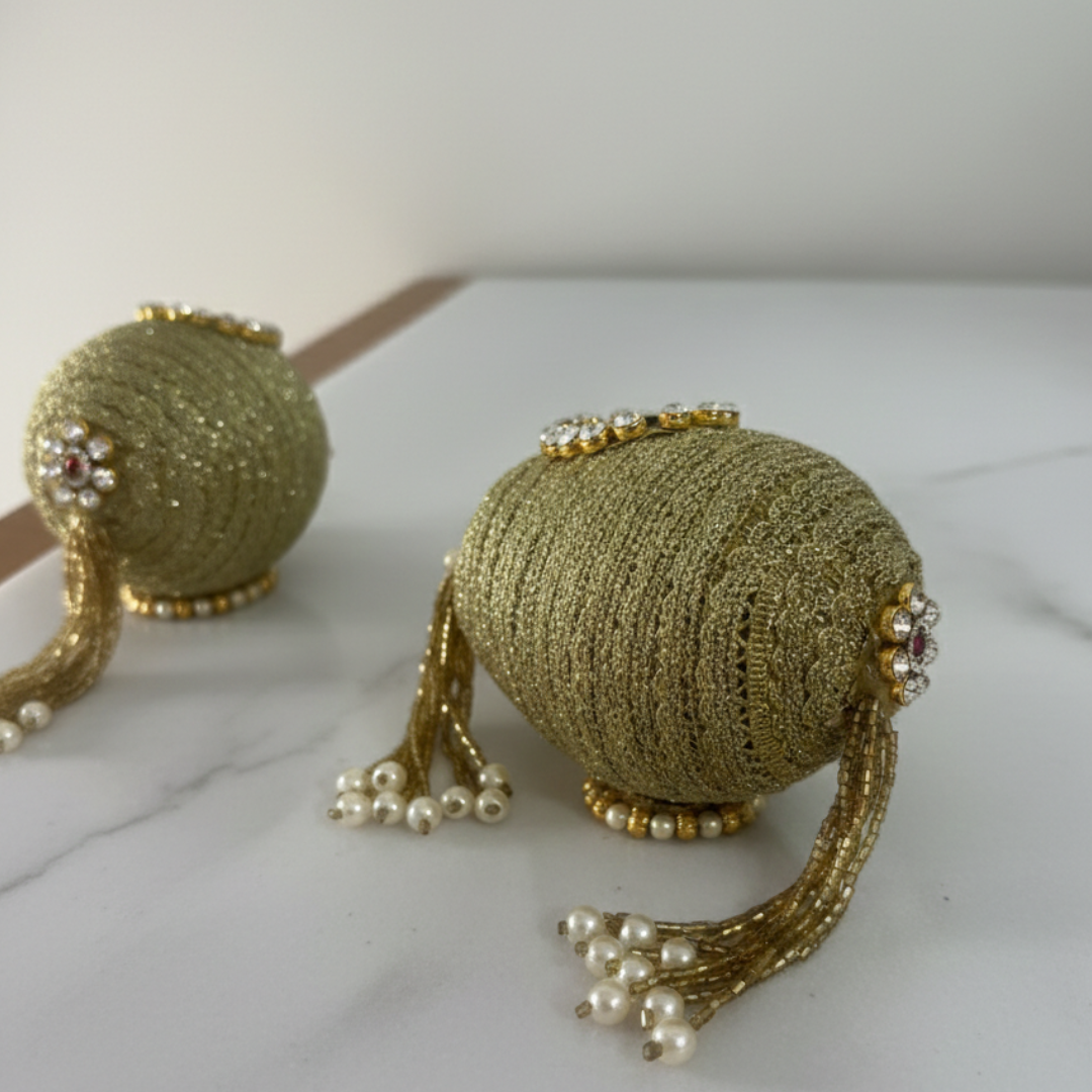 Decorative Nariyal with Radha Krishna for Pooja, Wedding & Kalash Decoration