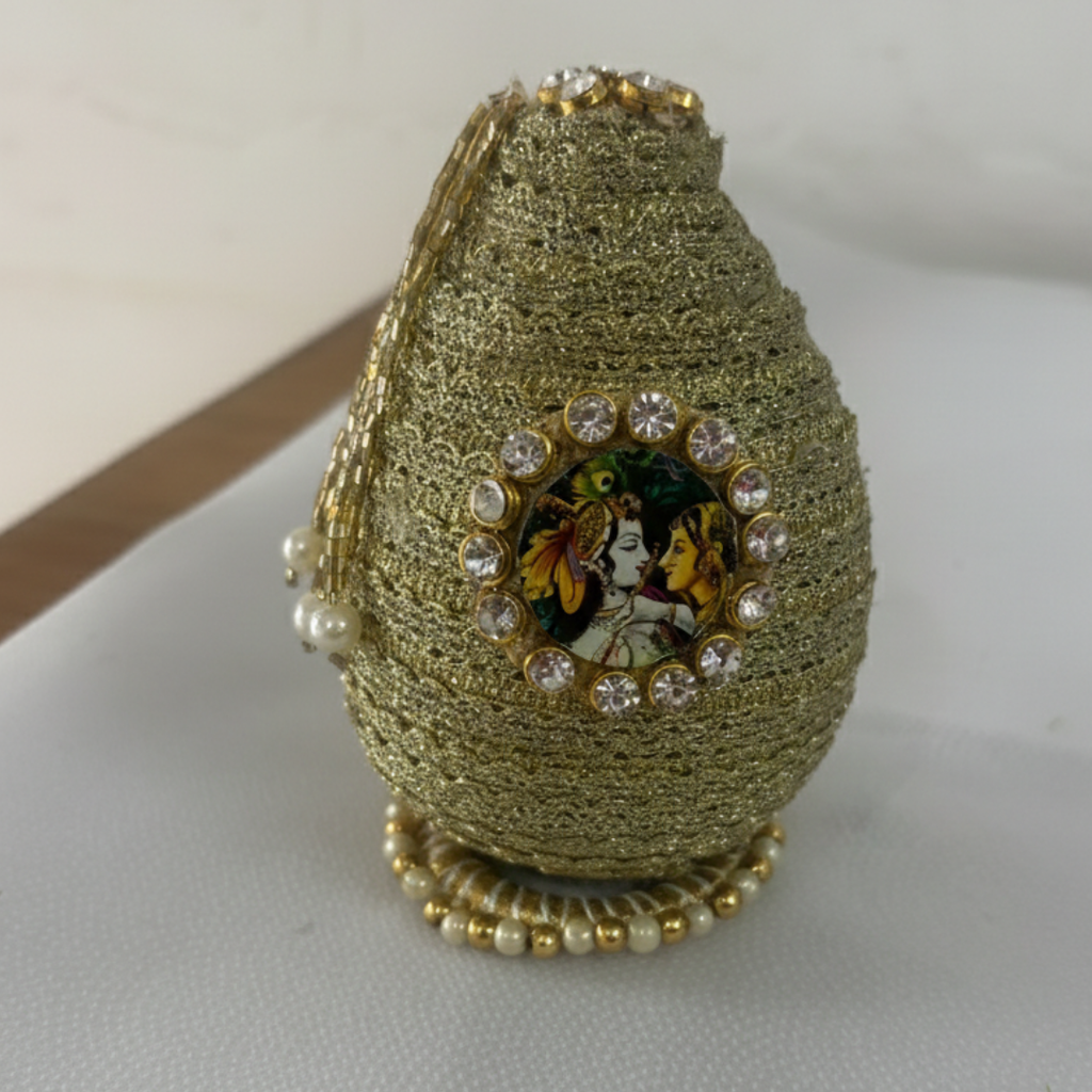 Decorative Nariyal with Radha Krishna for Pooja, Wedding & Kalash Decoration