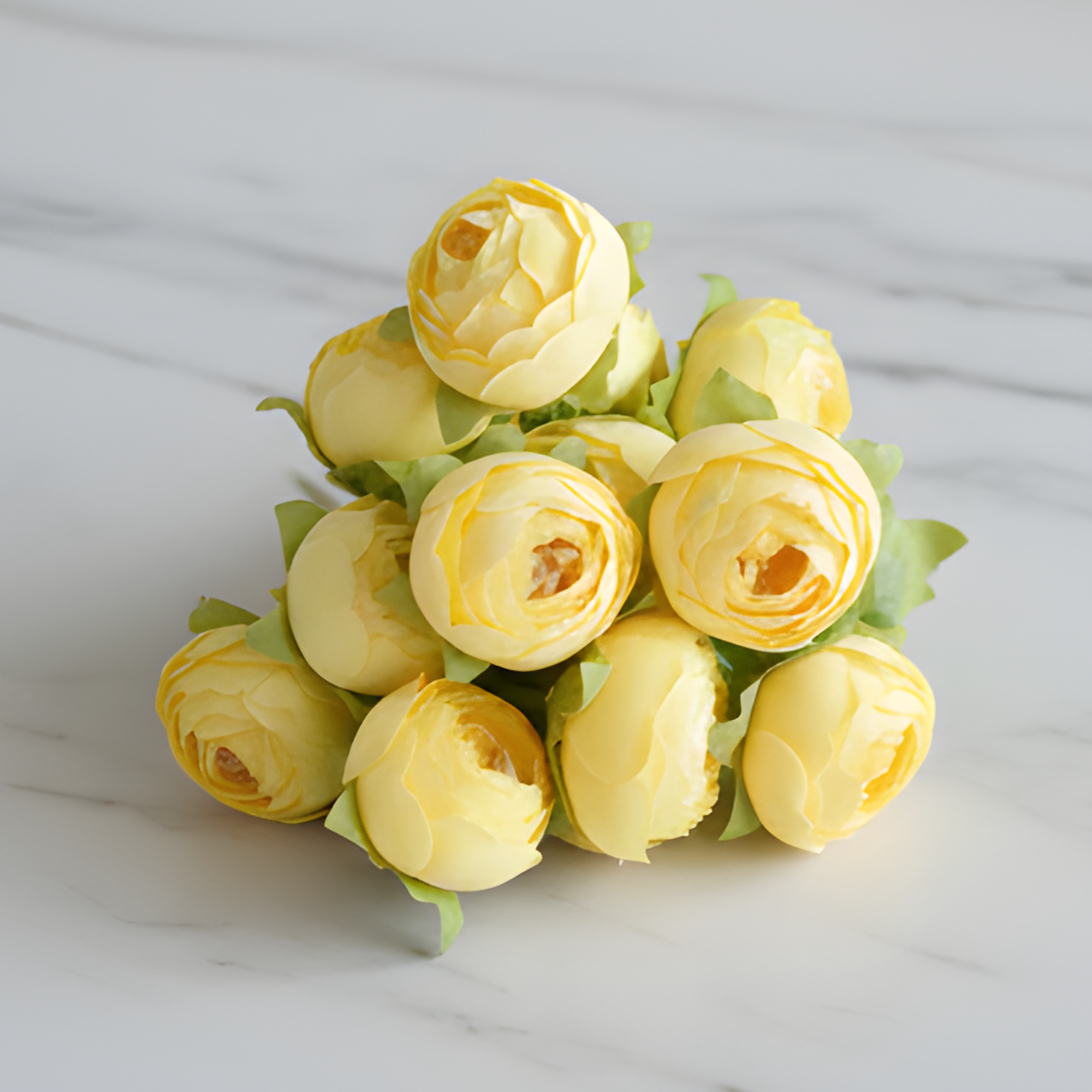 Artificial Light Yellow Peony Flower