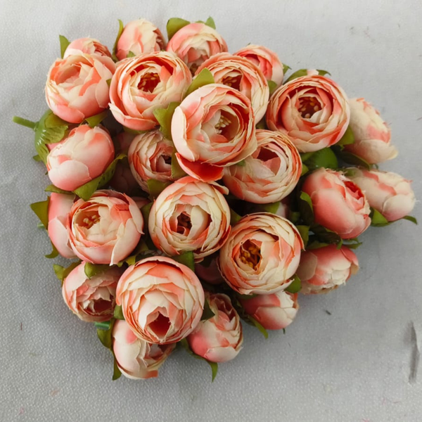 Artificial Peach Creame Peony Flower