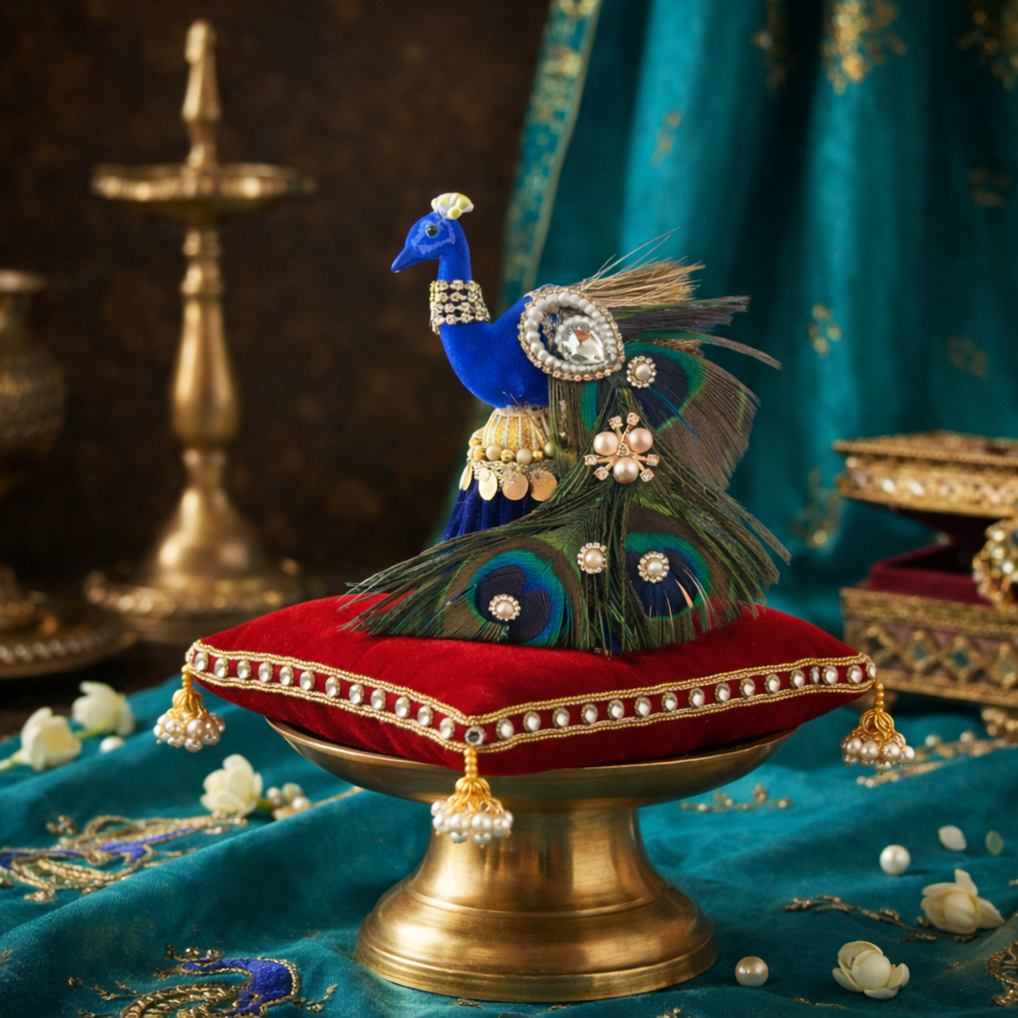 Preminum Peacock Decorative Nariyal for Pooja ,Gifting & Wedding Rituals
