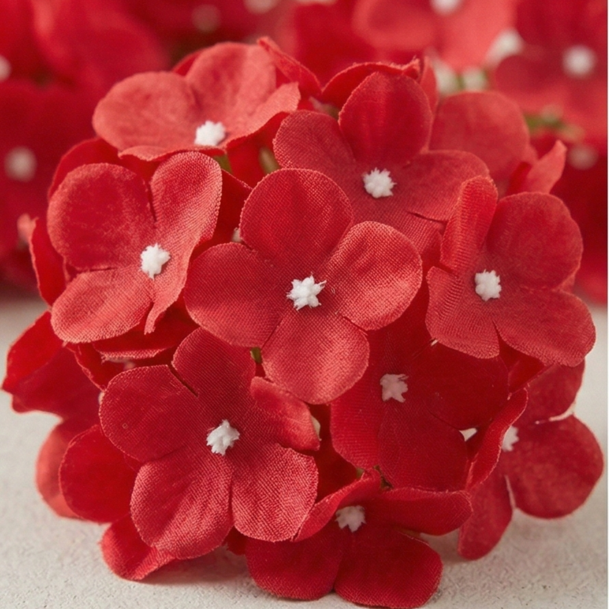 Red Hydrangea Artificial Flower For Wedding & Festival Decor