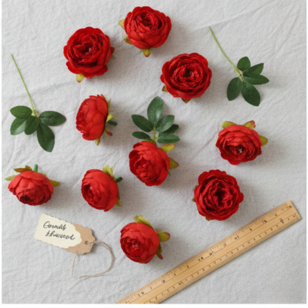 Artificial Red Peony Flower