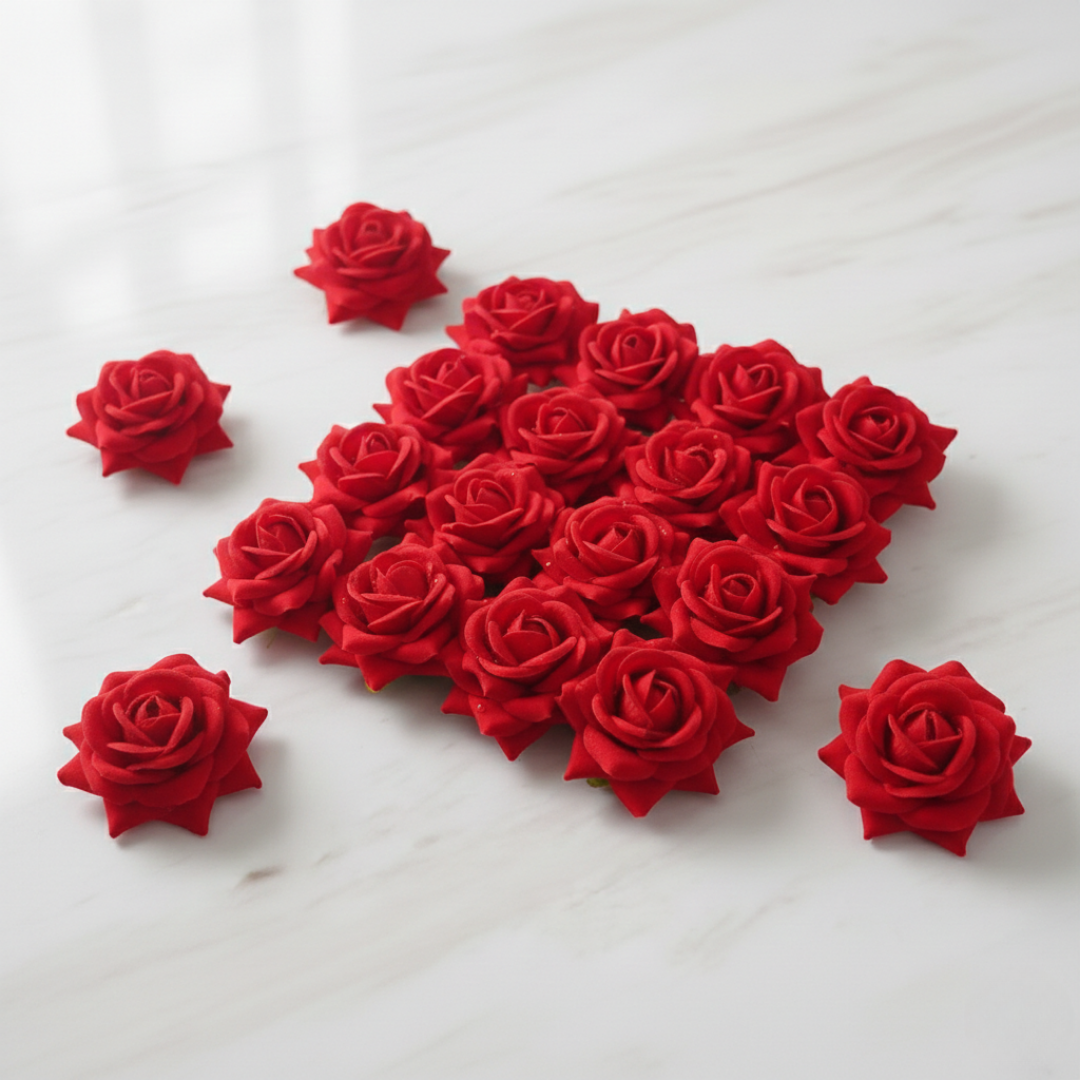 Artificial Red Velvet Rose Flower for Home Décor, Wedding & Gifting