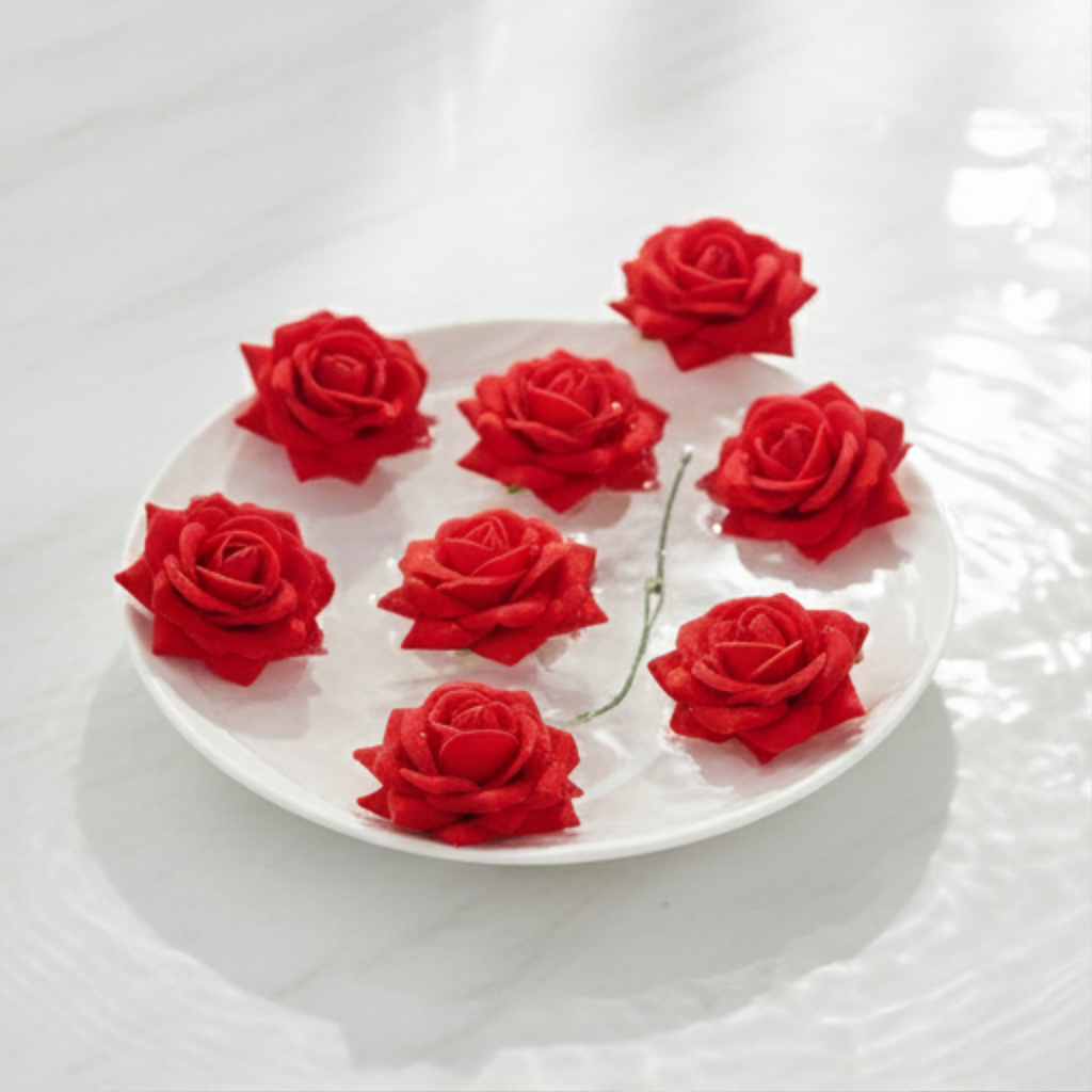Artificial Red Velvet Rose Flower for Home Décor, Wedding & Gifting