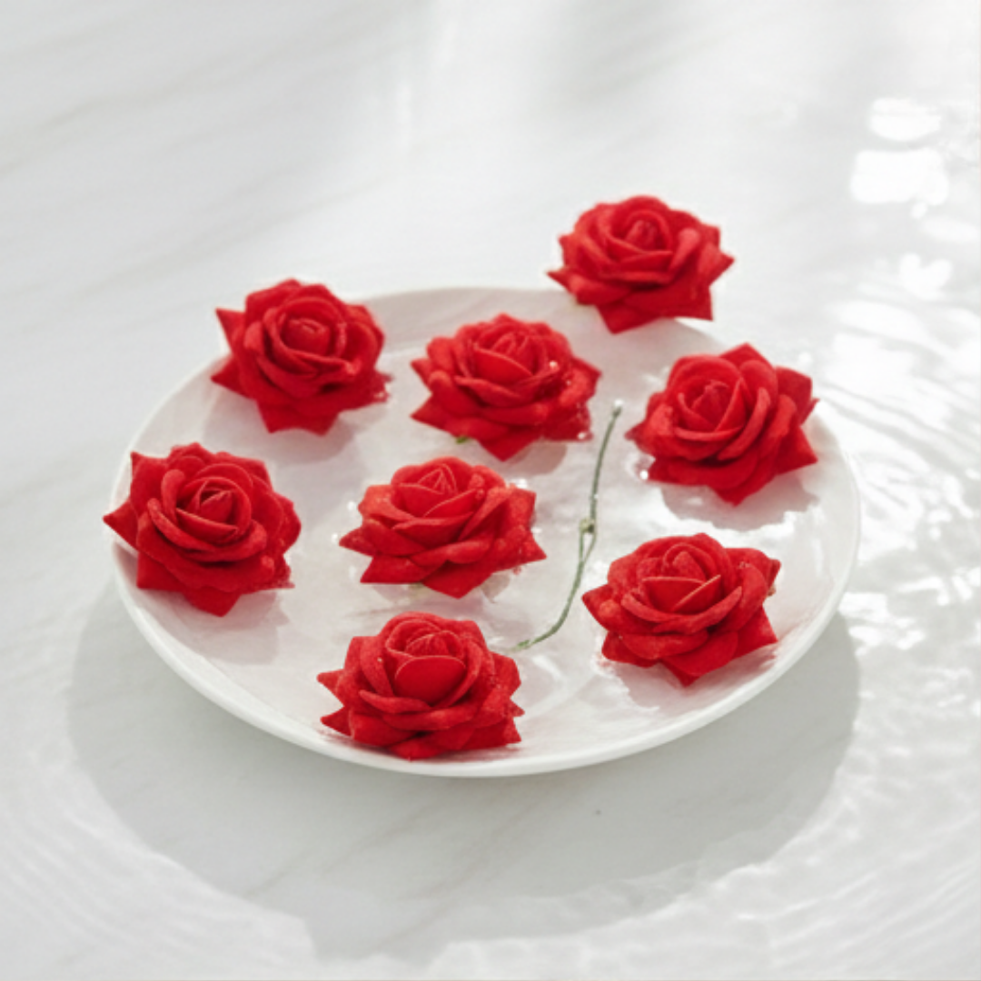 Artificial Red Velvet Rose Flower for Home Décor, Wedding & Gifting