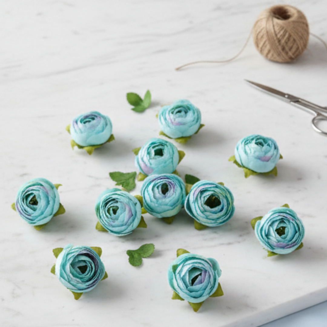 Artificial Sky Blue Peony Flower