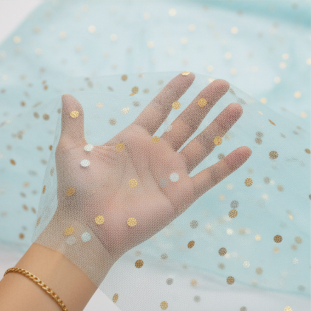 5 Meter Sky Blue Net Roll For Decoration